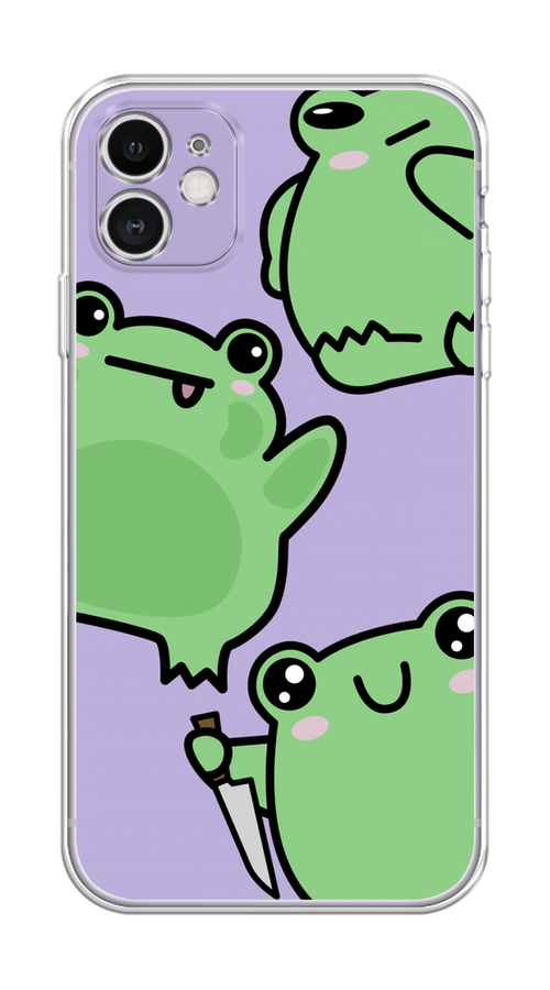 

Чехол Homey на Apple iPhone 11 "Опасные лягушата", Фиолетовый;зеленый;черный, 12150-1