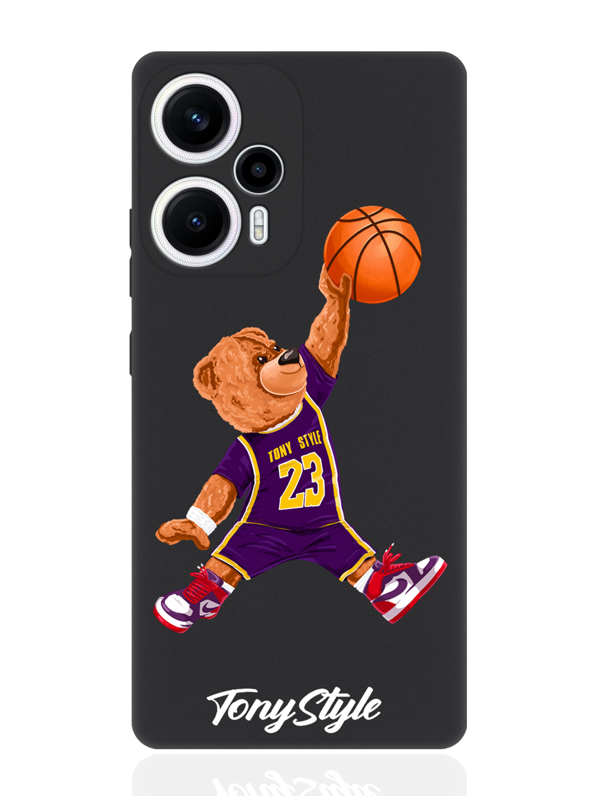 

Чехол для смартфона Poco F5/Xioami Redmi Note 12 Turbo Tony баскетболист с мячом черный, Фиолетовый;коричневый;желтый;оранжевый