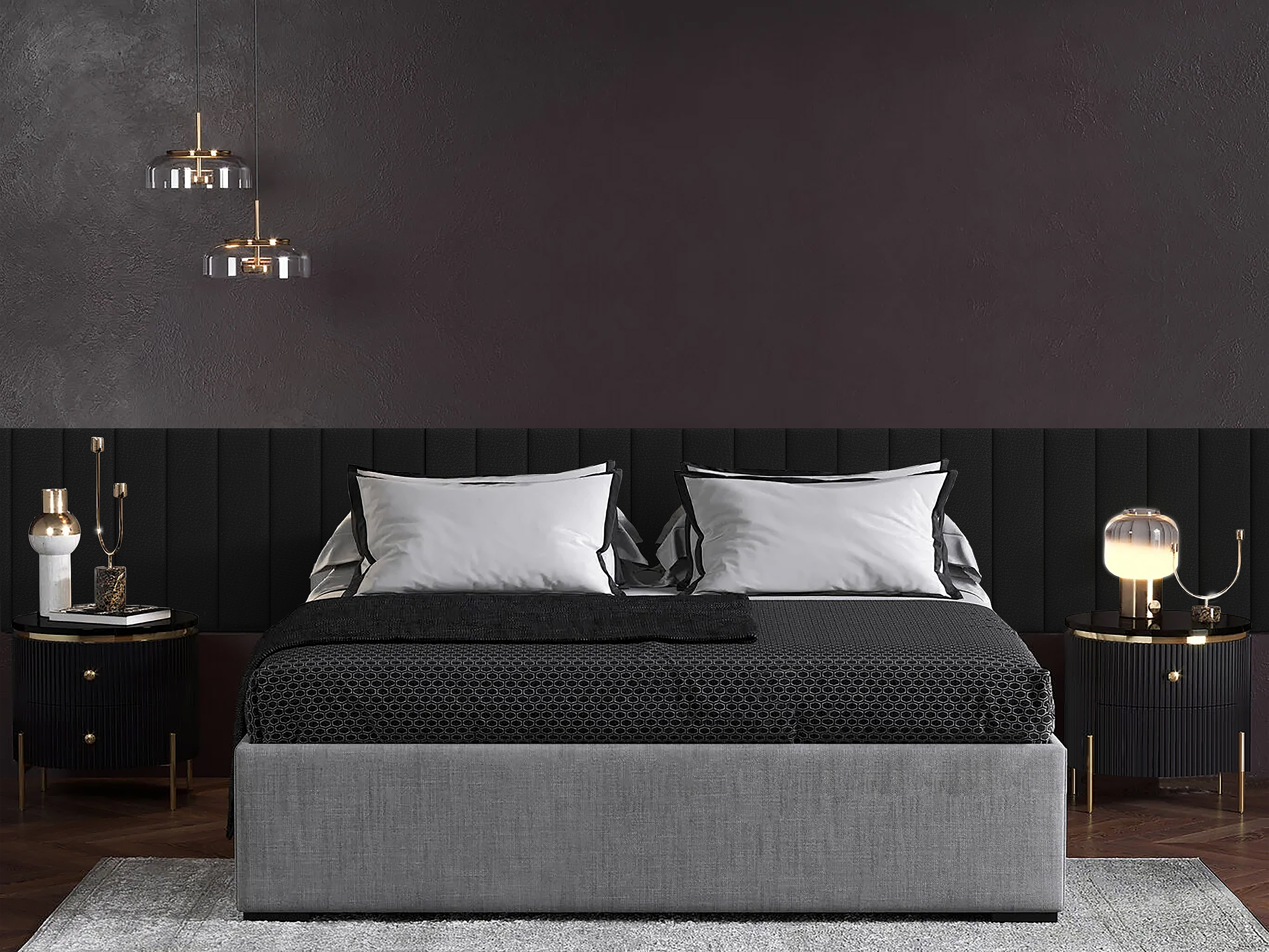 

Панель кровати Eco Leather Black 15х60 см 2 шт., Черный
