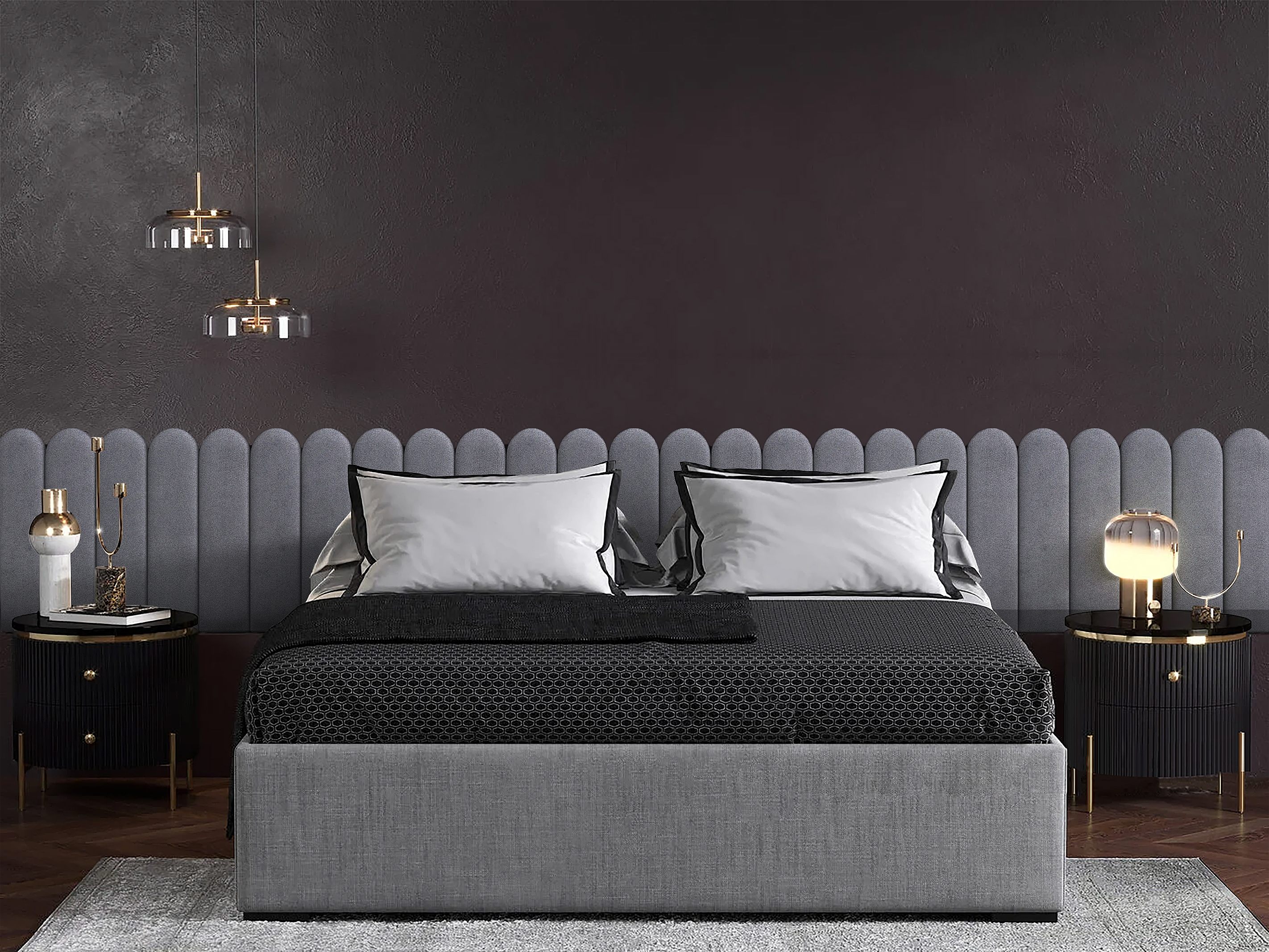 

Панель кровати Alcantara Gray 15х60R см 4 шт., Серый