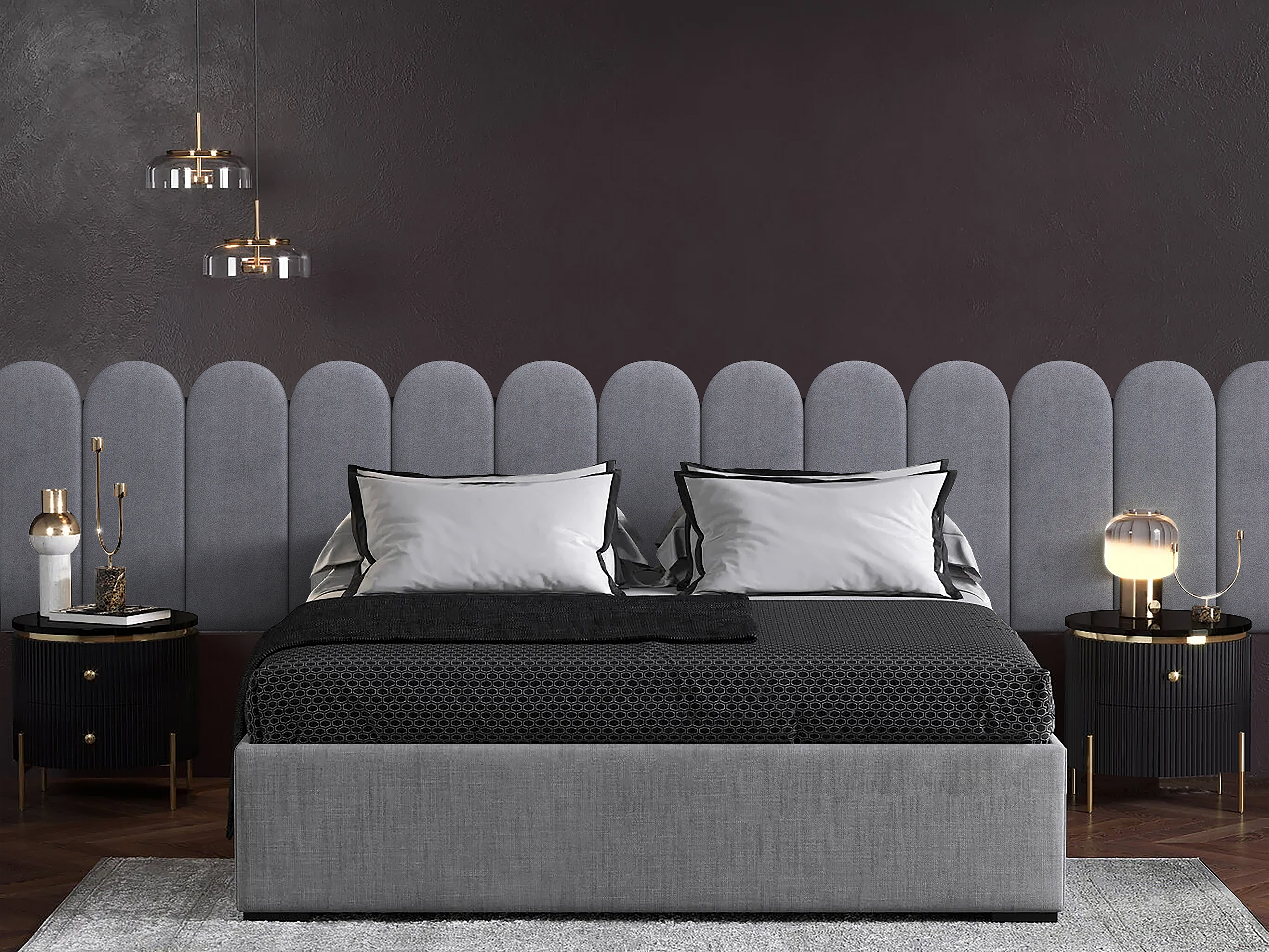 

Панель кровати Alcantara Gray 30х60R см 4 шт., Серый