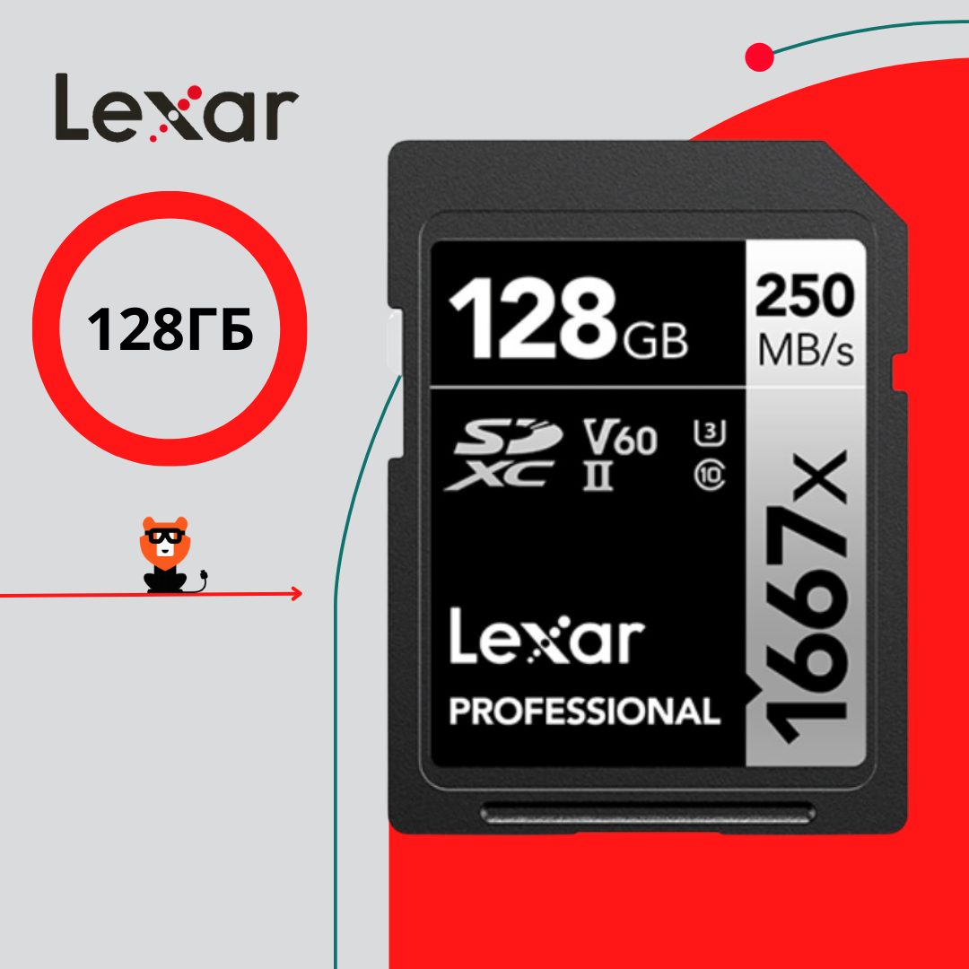 Карта памяти Lexar Professional SDXC 128GB BL 1667X UHS-II