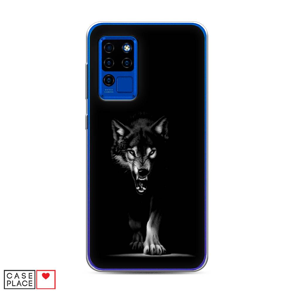 

Чехол Awog на Oukitel C21 / Оукитель C21 "Волк выходит из ночи", Серый;черный;белый, 230350-1