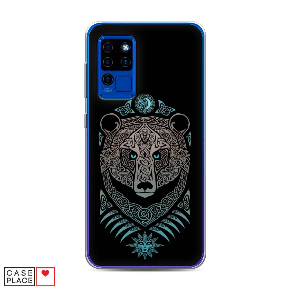 

Чехол Awog на Oukitel C21 / Оукитель C21 "Кельтский медведь", Черный;серый, 230350-2