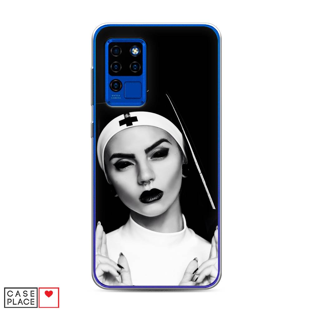 

Чехол Awog на Oukitel C21 / Оукитель C21 "Черная монашка", Серый;черный, 230350-9