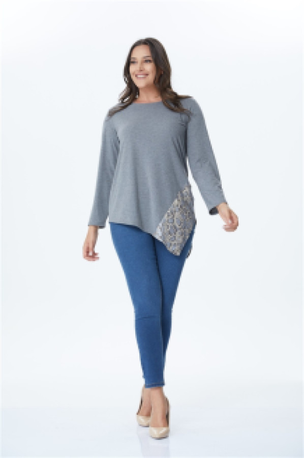 

Туника женская My Line Moda 420 серая 2XL (доставка из-за рубежа), 420