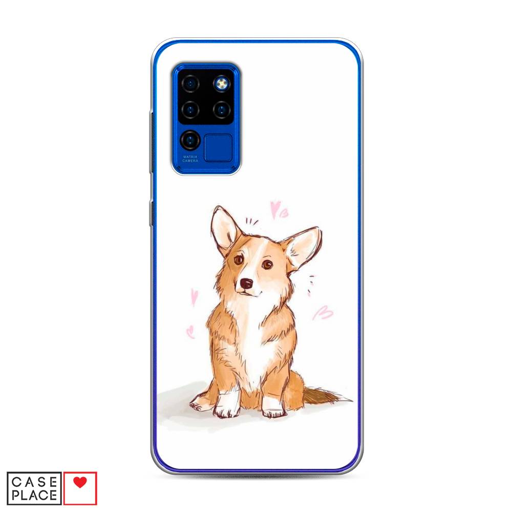 

Чехол Awog на Oukitel C21 / Оукитель C21 "Корги любовь", Бежевый;белый, 230350-1