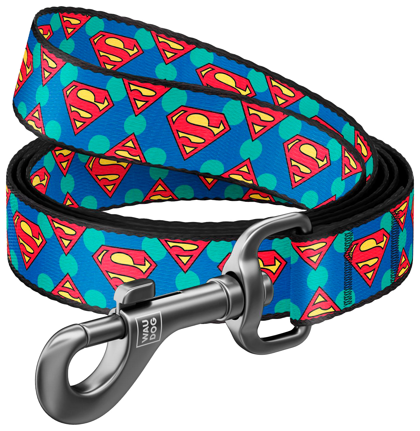 Поводок для собак Waudog Nylon Супермен Лого 122х1,5 см