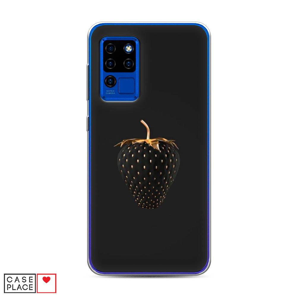 

Чехол Awog на Oukitel C21 / Оукитель C21 "Черно-золотая клубника", Черный;золотистый, 230350-10