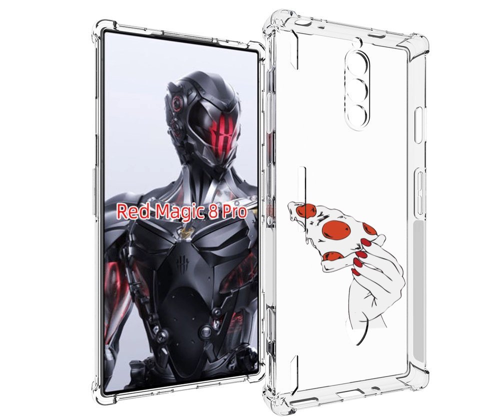 Чехол MyPads белая-пицца для ZTE Nubia Red Magic 8 Pro / Red Magic 8 Pro Plus