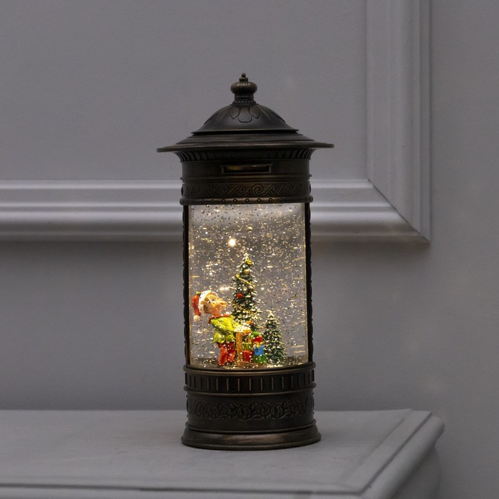 фото Светодиодная фигура «фонарь с эльфом» 14 ? 27 ? 14 см, usb, свечение тёплое белое luazon lighting