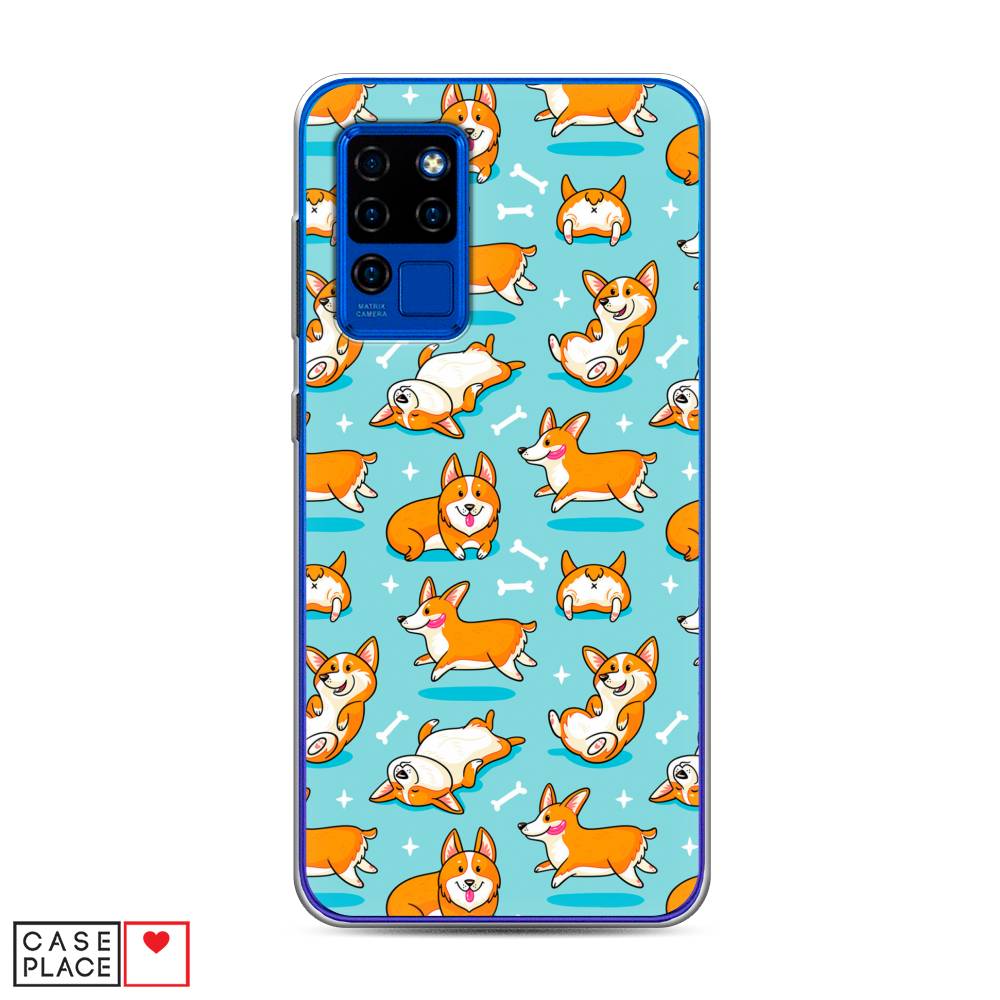 

Чехол Awog на Oukitel C21 / Оукитель C21 "Веселые корги", Коричневый, 230350-2