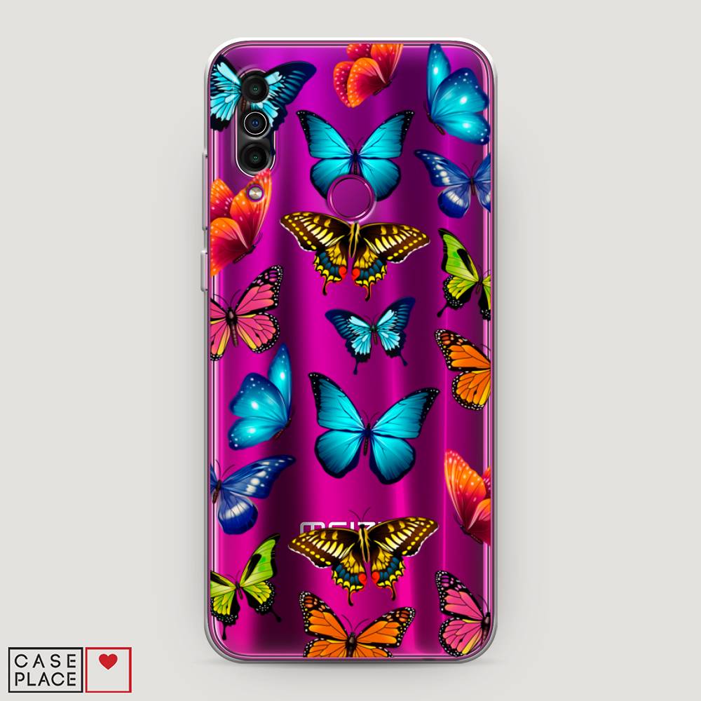 фото Чехол awog "разные бабочки" для meizu m10