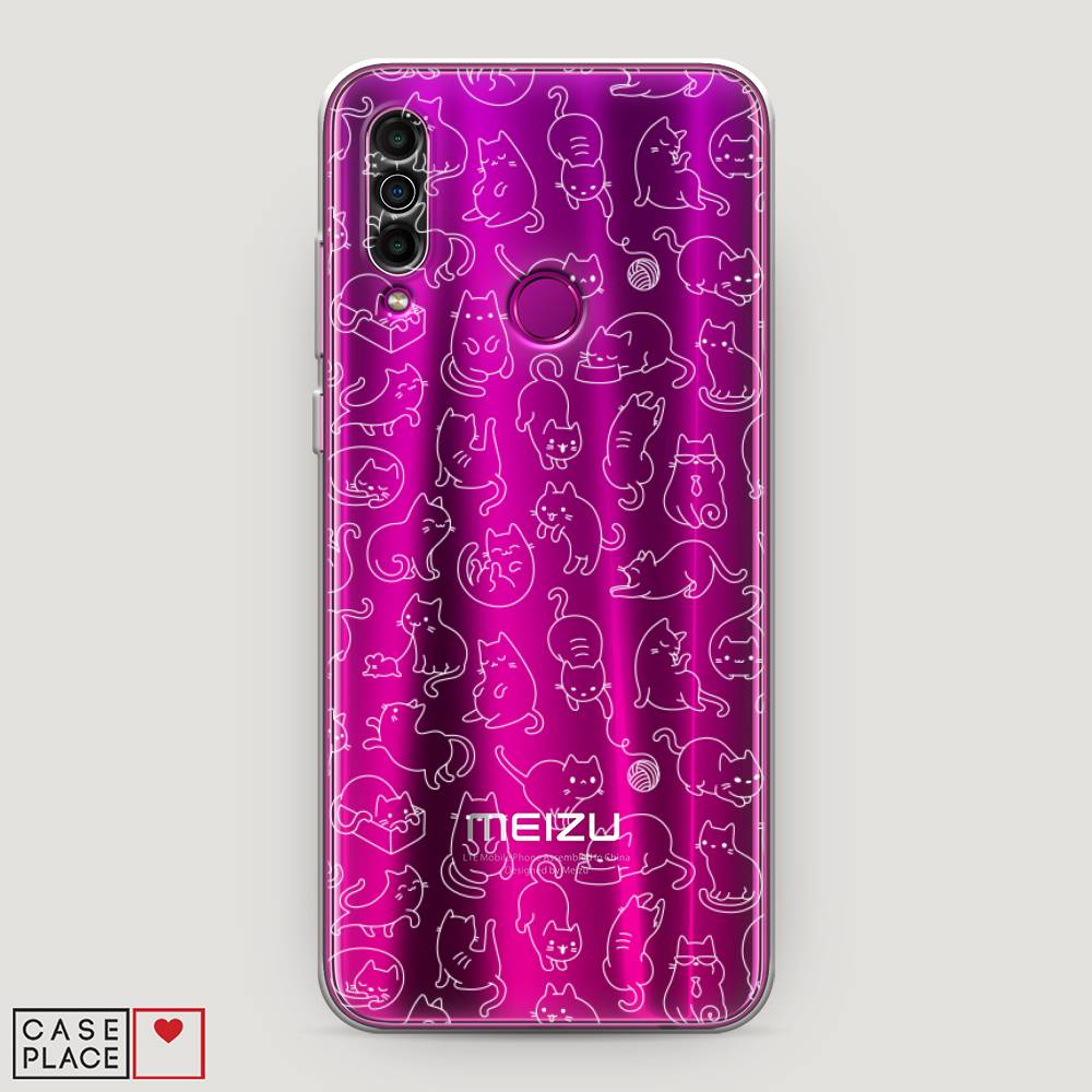 

Чехол Awog на Meizu M10 "Шкодливые котики", Черный;белый;серый, 73850-2