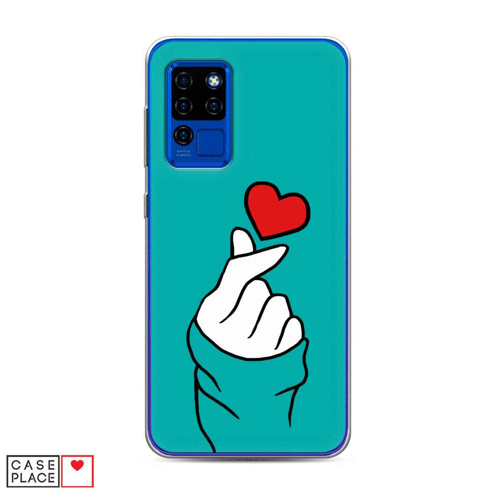 

Чехол Awog на Oukitel C21 / Оукитель C21 "Маленькое сердечко", Голубой;белый;красный, 230350-7