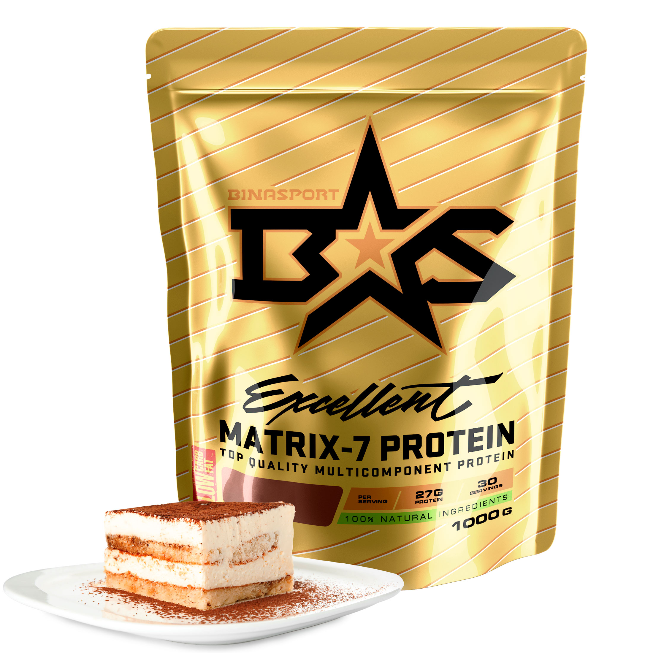 Протеин BinaSport Excellent MATRIX-7 PROTEIN 1000g, Тирамису