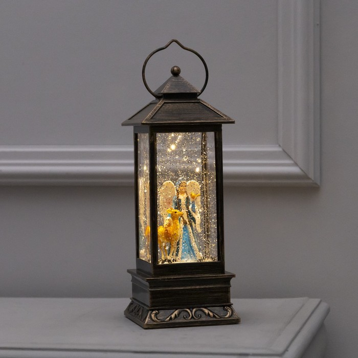 фото Светодиодная фигура «фонарь со снегурочкой» 10 ? 27 ? 10 см, usb, свечение тёплое белое luazon lighting