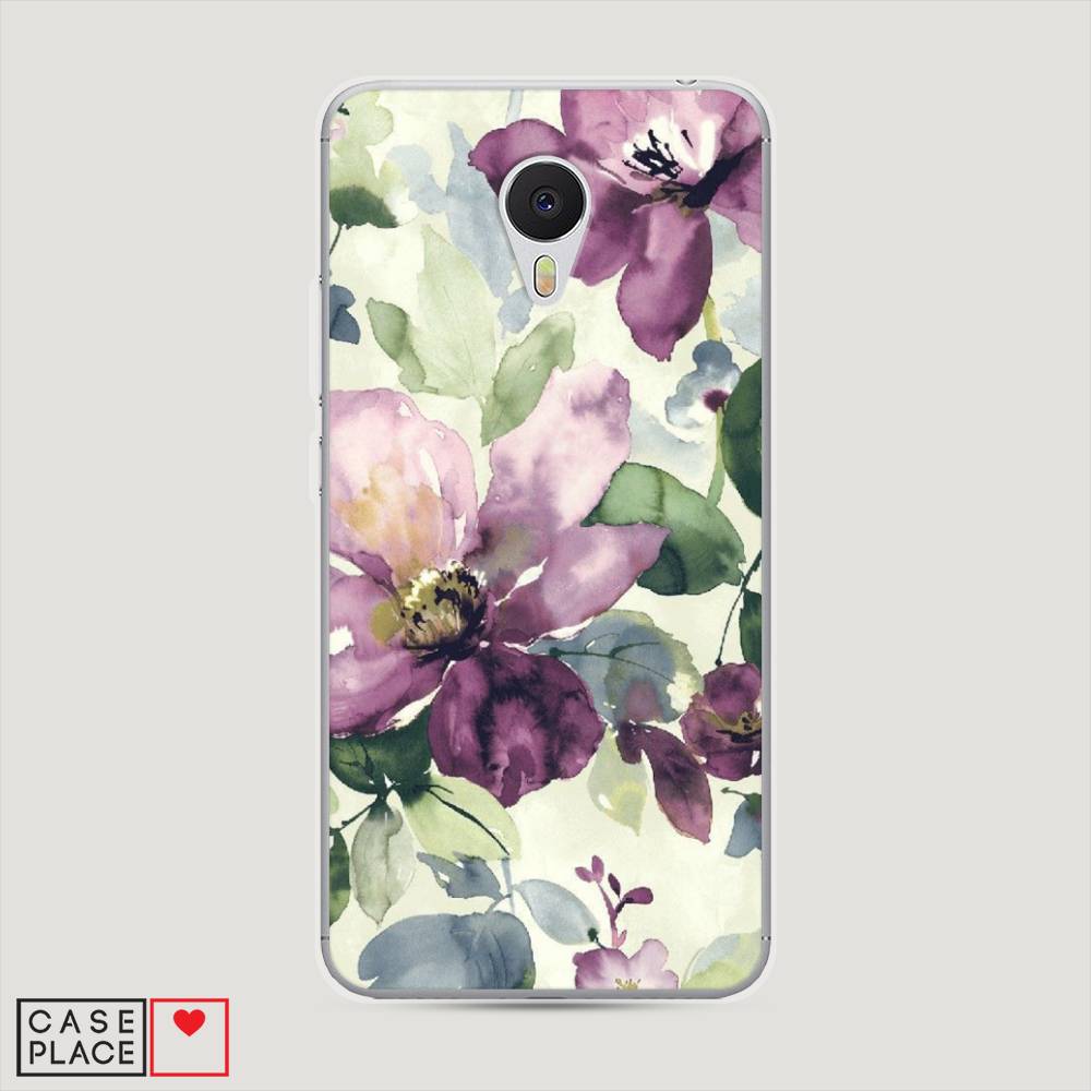 

Чехол Awog на Meizu M3 "Сиреневые цветы-акварель", Фиолетовый, 70350-10