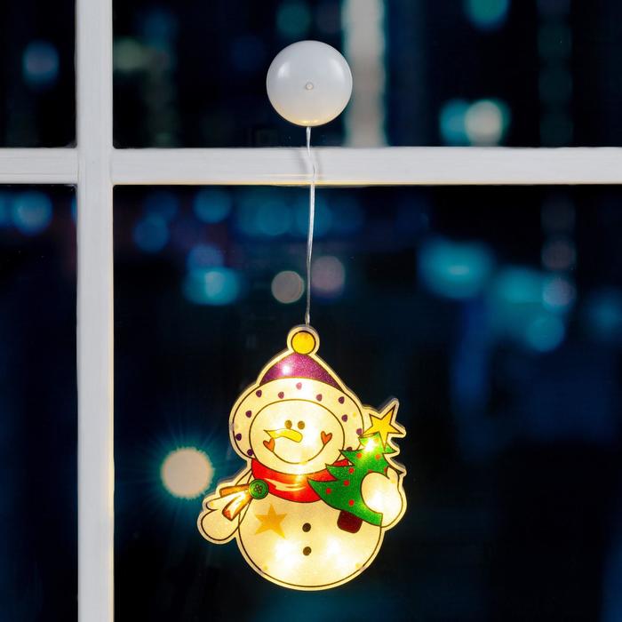 

Световая фигура Luazon Lighting На присоске снеговик Р00011586 белый теплый, На присоске снеговик