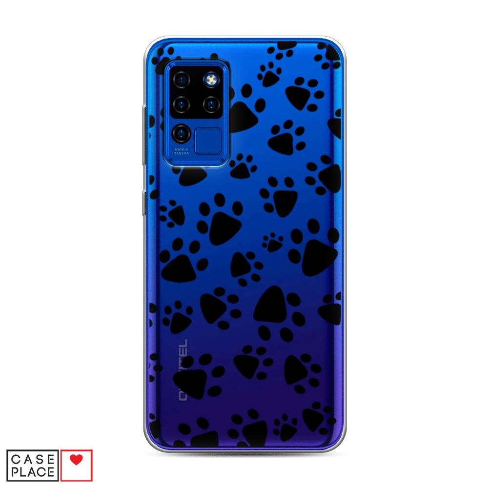 

Чехол Awog на Oukitel C21 / Оукитель C21 "Лапки черные", Черный, 230350-2