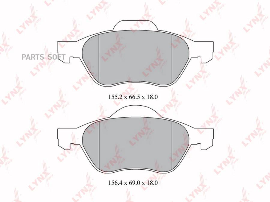 

Колодки передние RENAULT Megane II/Scenic II 03-08 LYNXauto BD-6315