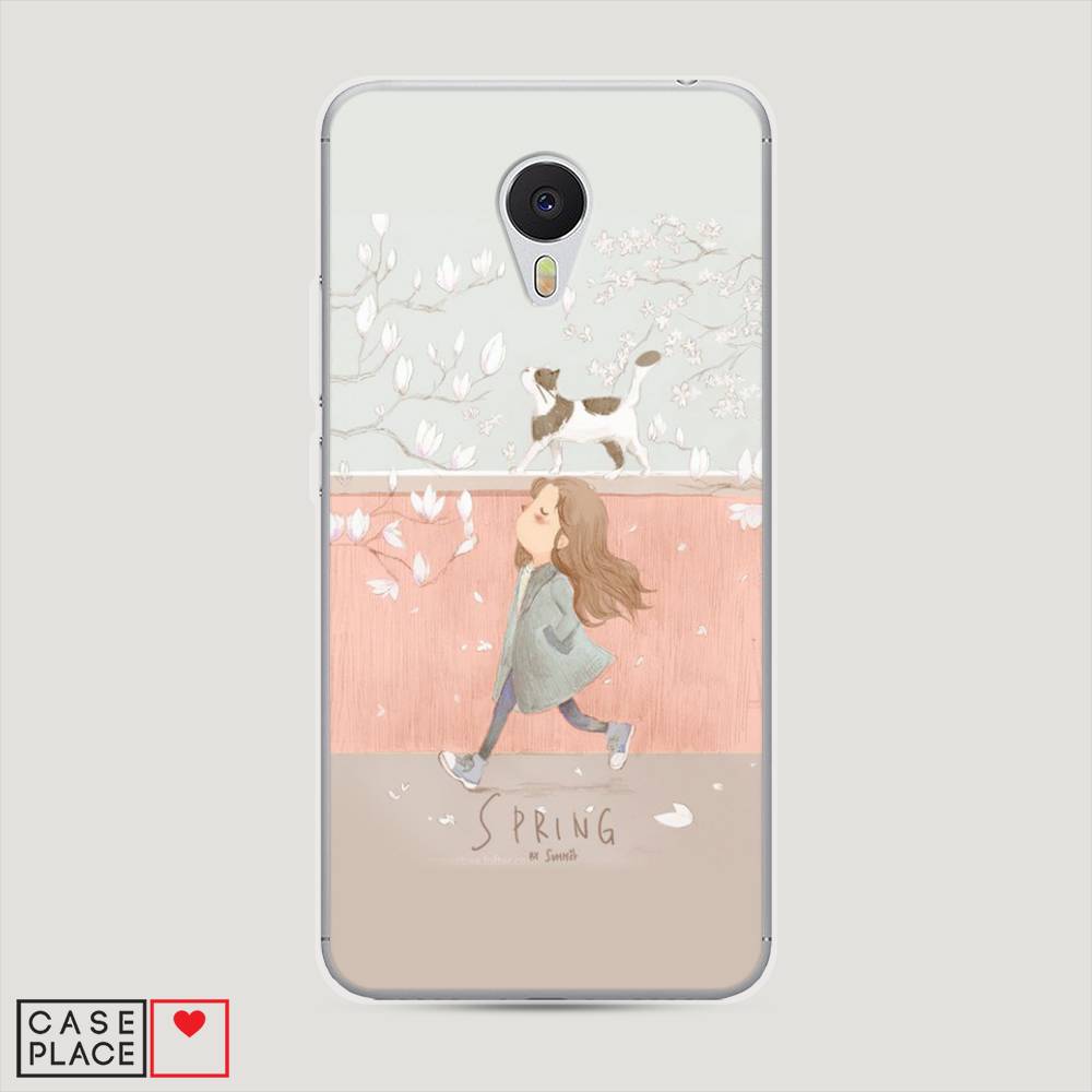 

Чехол Awog на Meizu M3 "Девочка-весна", Серый, 70350-7