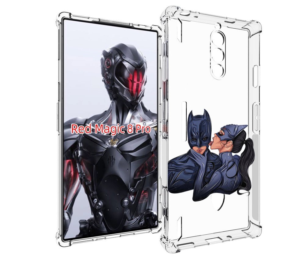 Чехол MyPads бетман-и-кошка для ZTE Nubia Red Magic 8 Pro / Red Magic 8 Pro Plus