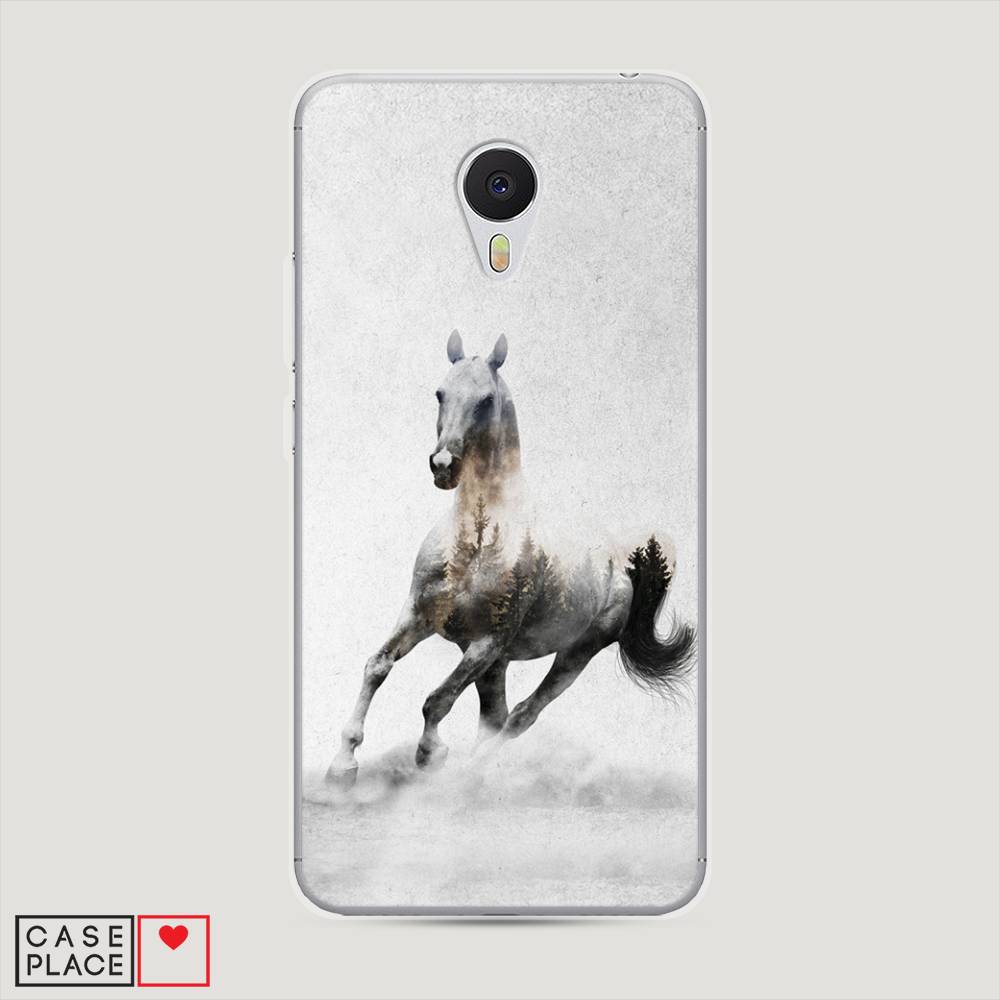 

Чехол Awog на Meizu M3 "Лошадь лес", Серый;черный, 70350-2