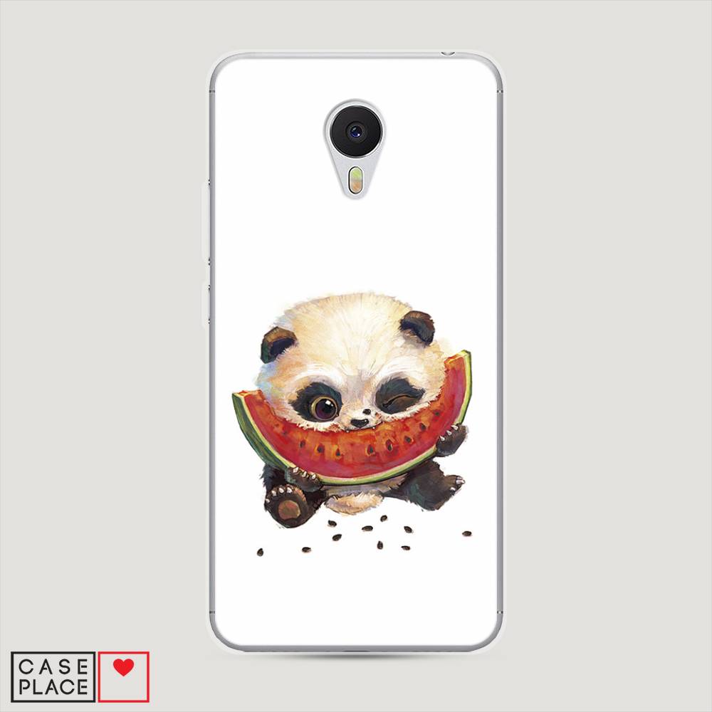 

Чехол Awog на Meizu M3 "Малыш панды с арбузом", Белый;красный, 70350-1