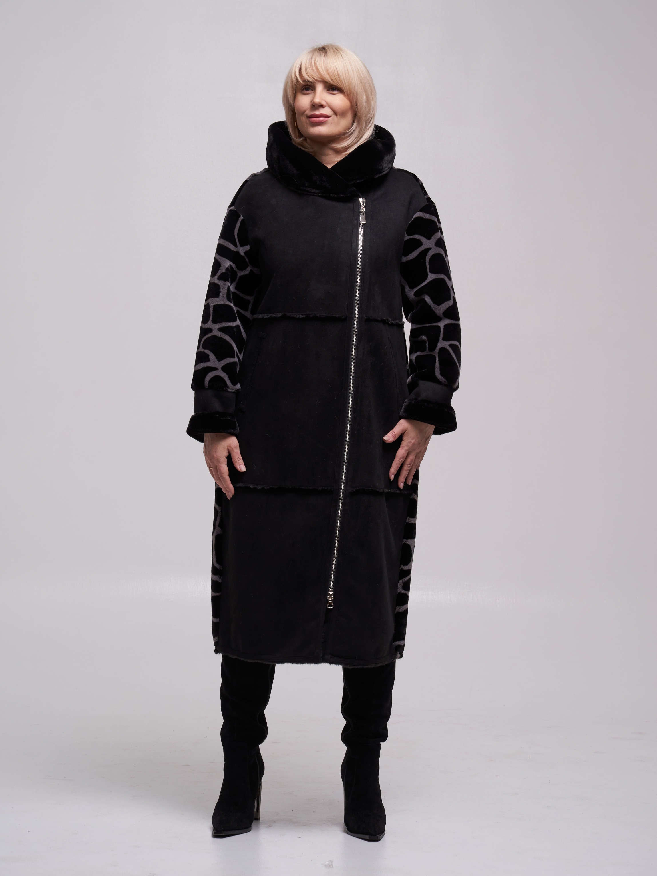 

Дубленка женская AUREVRAS Sheepskin coat dark черная 48 RU, Черный, Sheepskin coat dark