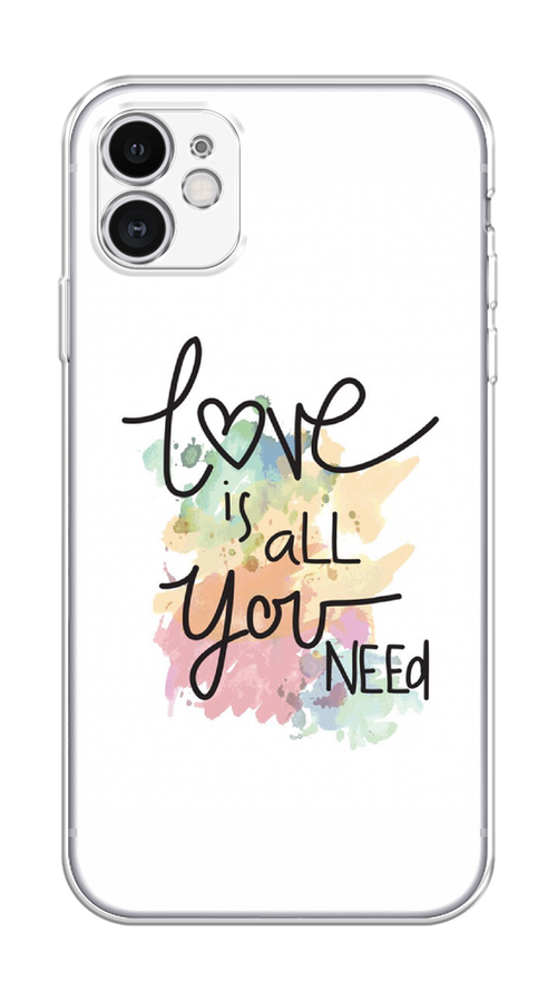 

Чехол Homey на Apple iPhone 11 "Love is all you need", Белый;черный;зеленый, 12150-1