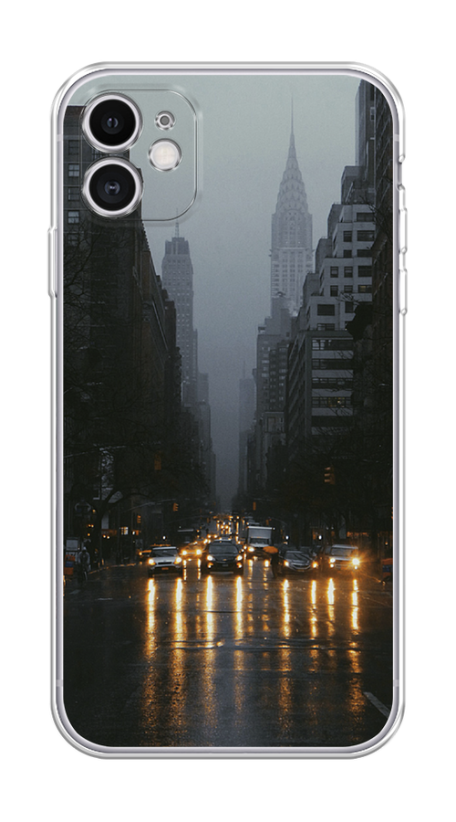 

Чехол Homey на Apple iPhone 11 "Дождливый Нью Йорк"", Черный;серый, 12150-1