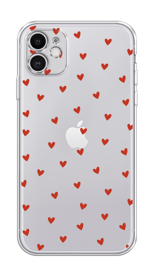 

Чехол Homey на Apple iPhone 11 "Red hearts", Красный;прозрачный, 12150-1