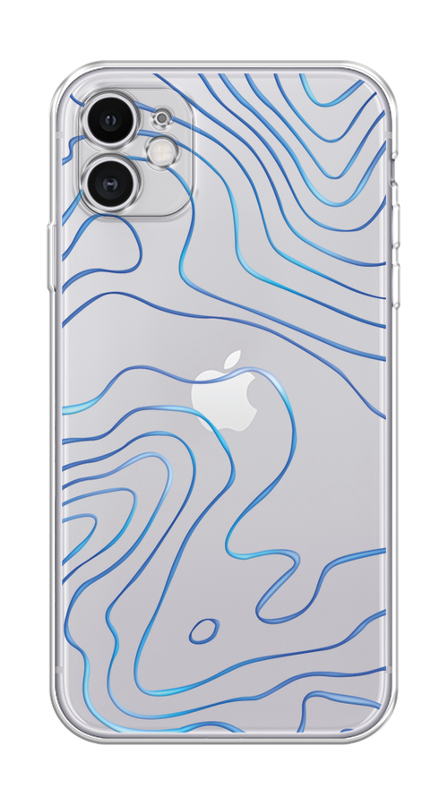 

Чехол Homey на Apple iPhone 11 "Blue lines", Прозрачный;синий, 12150-1