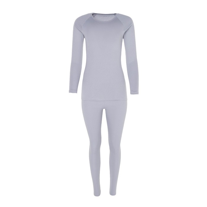 Термобельё женское (лонгслив, леггинсы) Tusi, размер 52, цвет светло-серый
