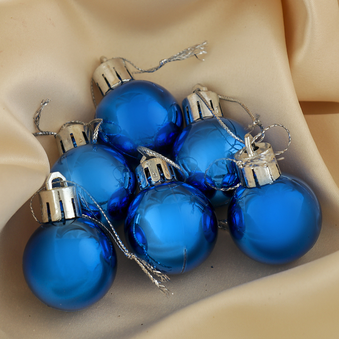 Шар на ель Зимнее волшебство Глянец 6 шт синий 97₽