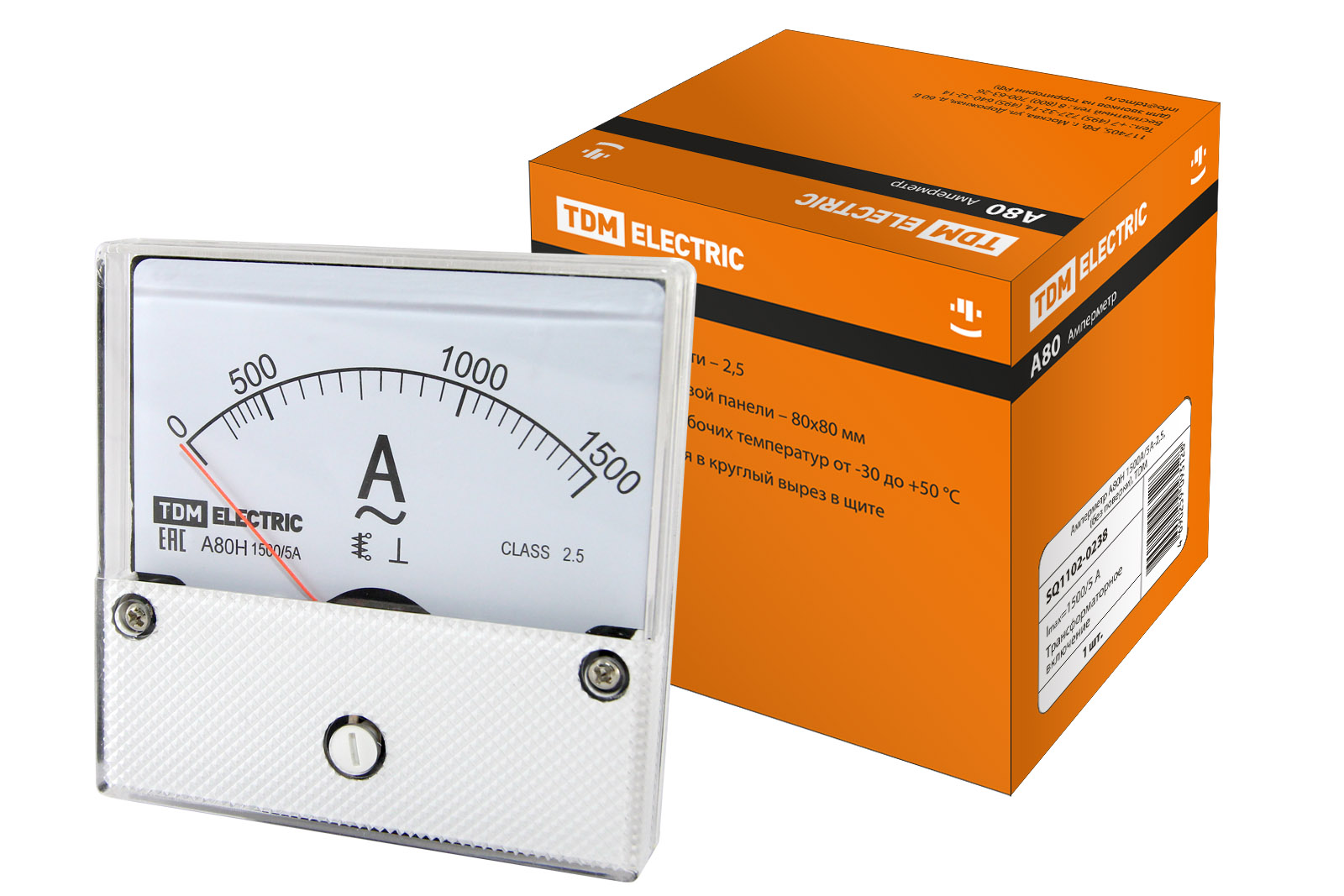 

Амперметр А80Н 1500А/5А-2,5, (без поверки), TDM SQ1102-0238
