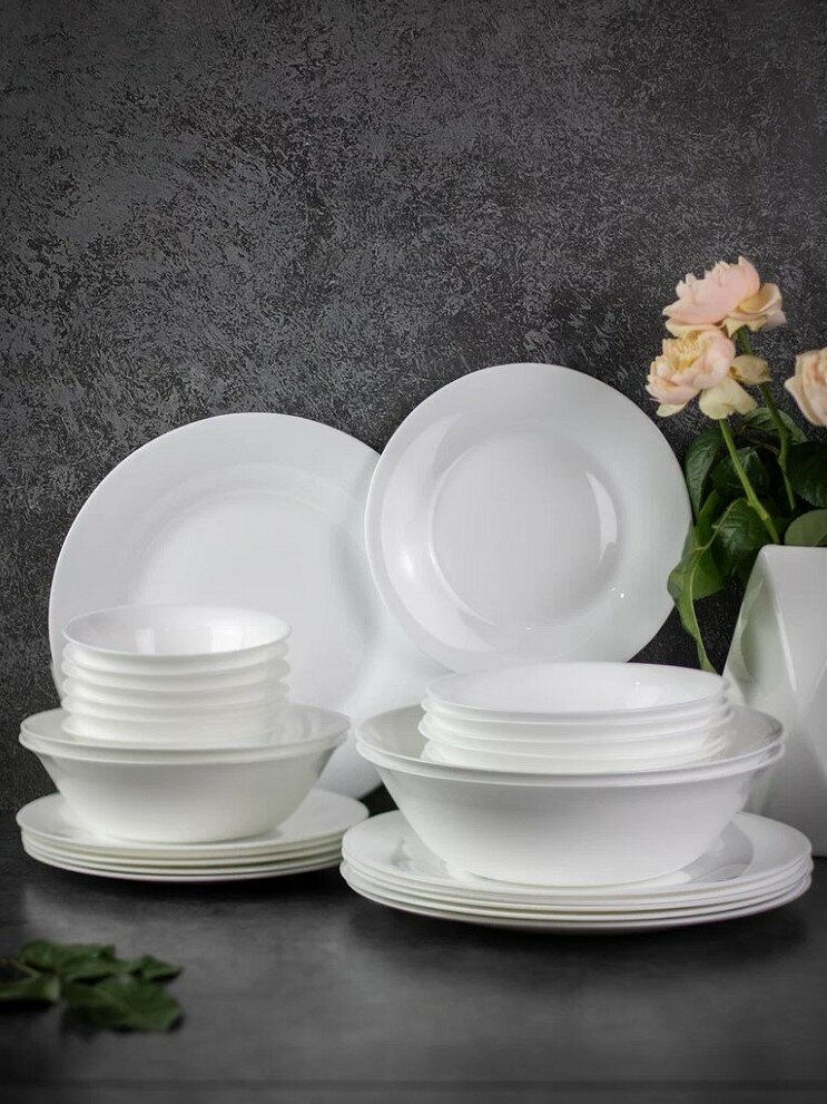 

Столовый сервиз Olaff на 6 персон тарелки 197-21008white28-FS, Белый