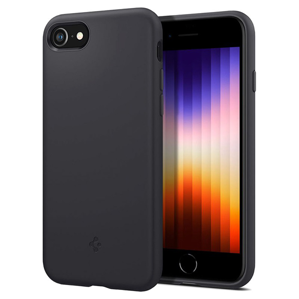 

Чехол Spigen Silicone Fit для iPhone SE (2022/2020), черный (Black) (ACS04349), Silicone Fit