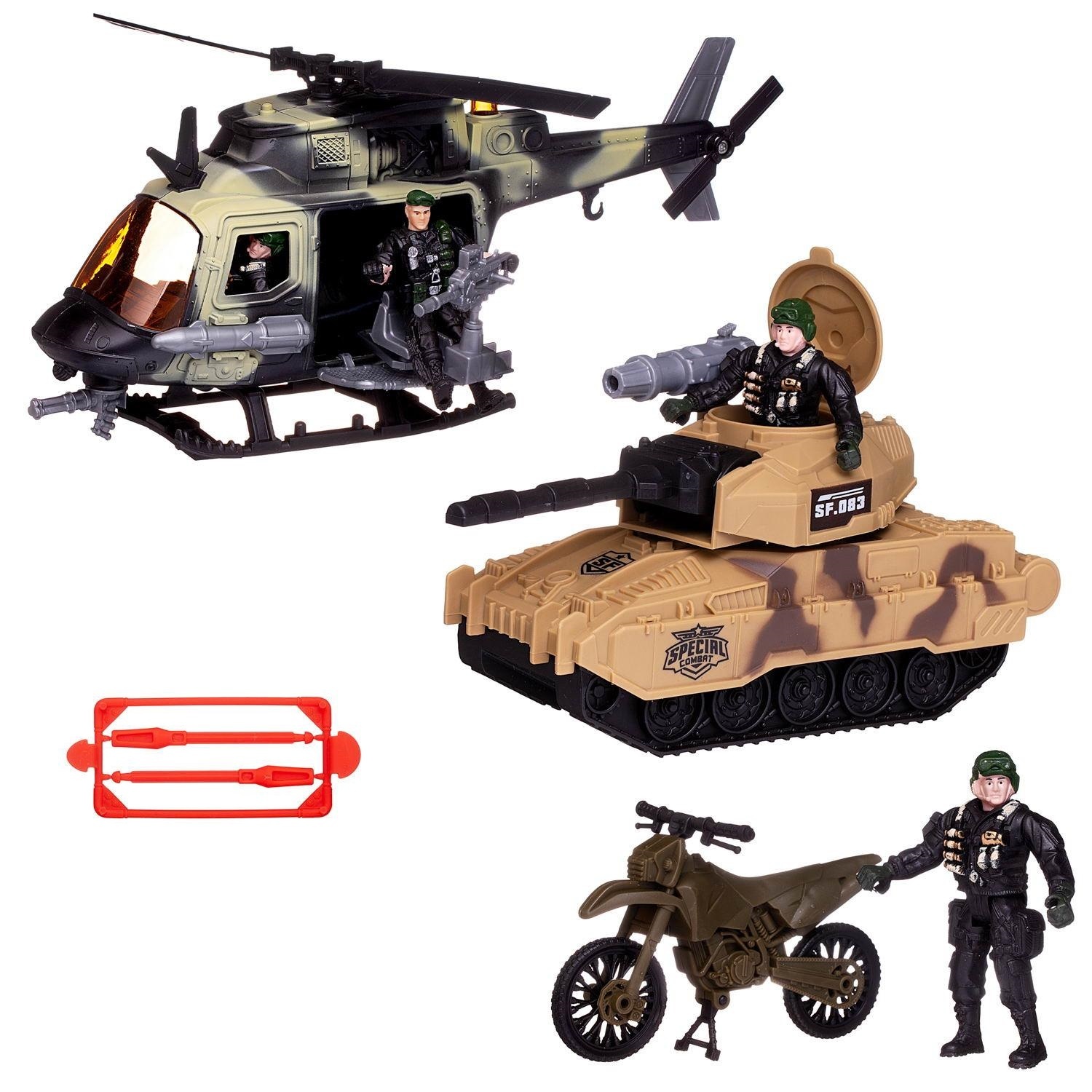 

Набор военной техники Abtoys Боевая сила. танк, вертолет, мотоцикл, 2 фигурки, Боевая сила. танк, вертолет, мотоцикл, 2 фигурки