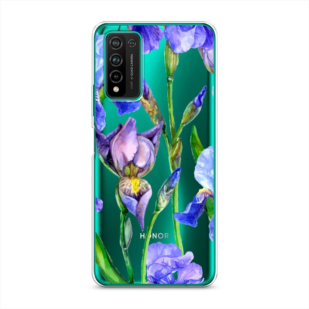 фото Чехол awog "синие ирисы" для honor 10x lite