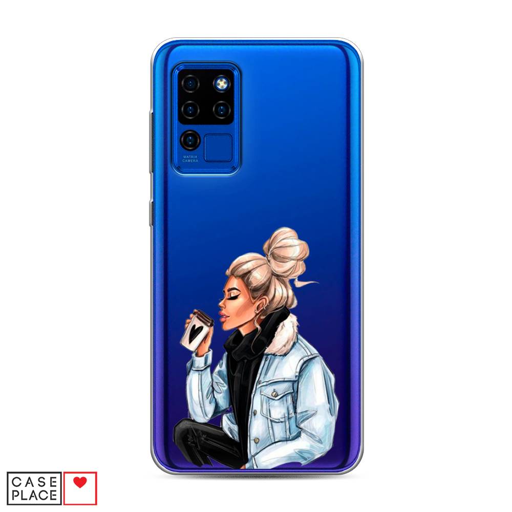 

Чехол Awog на Oukitel C21 / Оукитель C21 "Cute girl", Коричневый;бежевый, 230350-7
