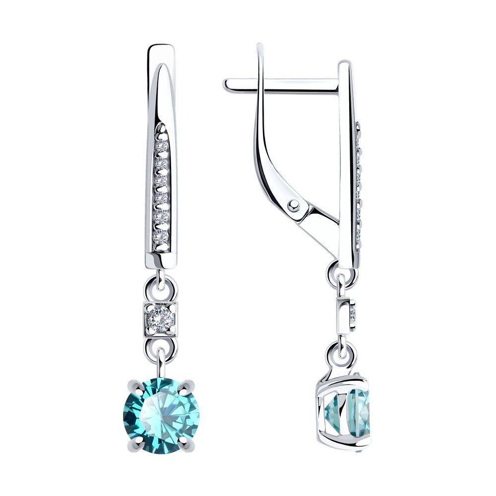 

Серьги подвески из серебра SOKOLOV 94026087, фианит, 94026087