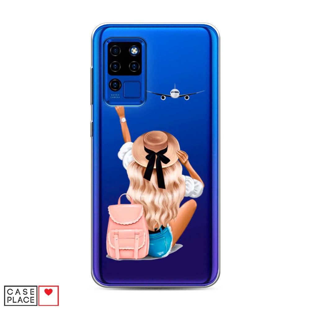 

Чехол Awog на Oukitel C21 / Оукитель C21 "Автостопом самолетом", Бежевый;розовый;голубой, 230350-7