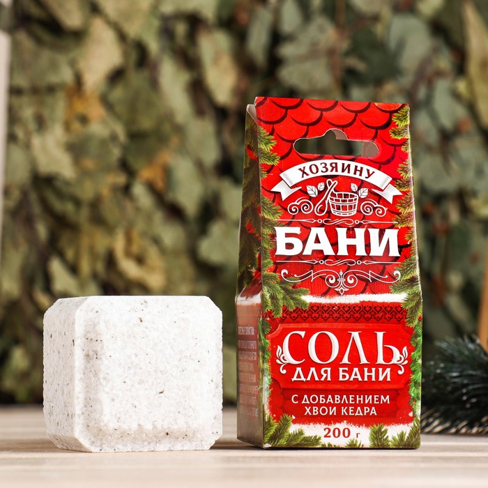 

Соляной брикет "Хозяину бани" кедр, 200 гр, Новый год