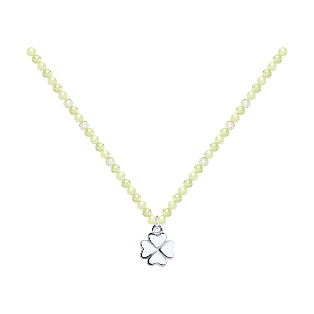 

Колье из серебра 38 см SOKOLOV 94070744, фианит, 94070744
