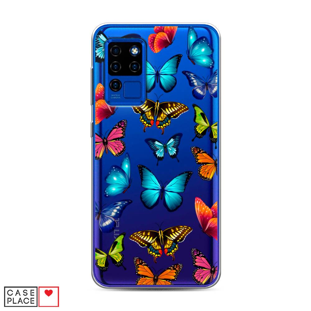 фото Чехол awog "разные бабочки" для oukitel c21