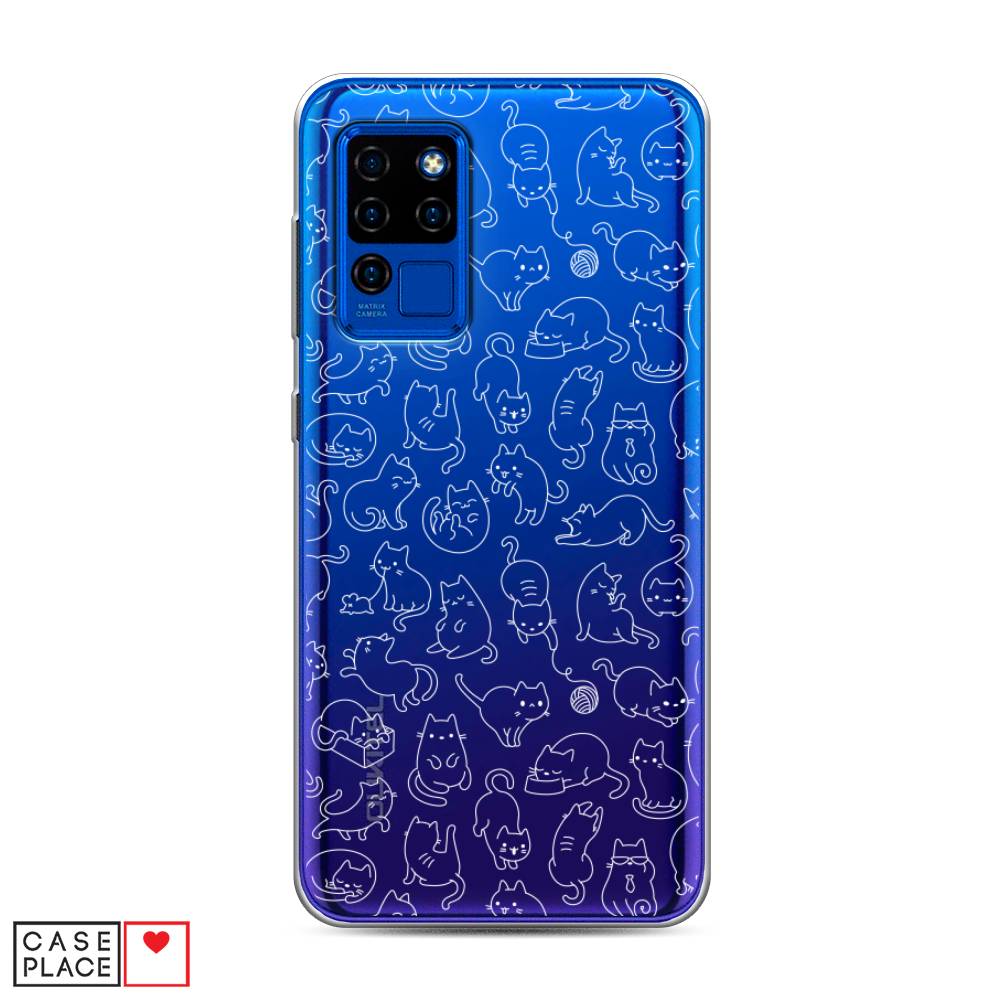 

Чехол Awog на Oukitel C21 / Оукитель C21 "Шкодливые котики", Черный;белый;серый, 230350-2