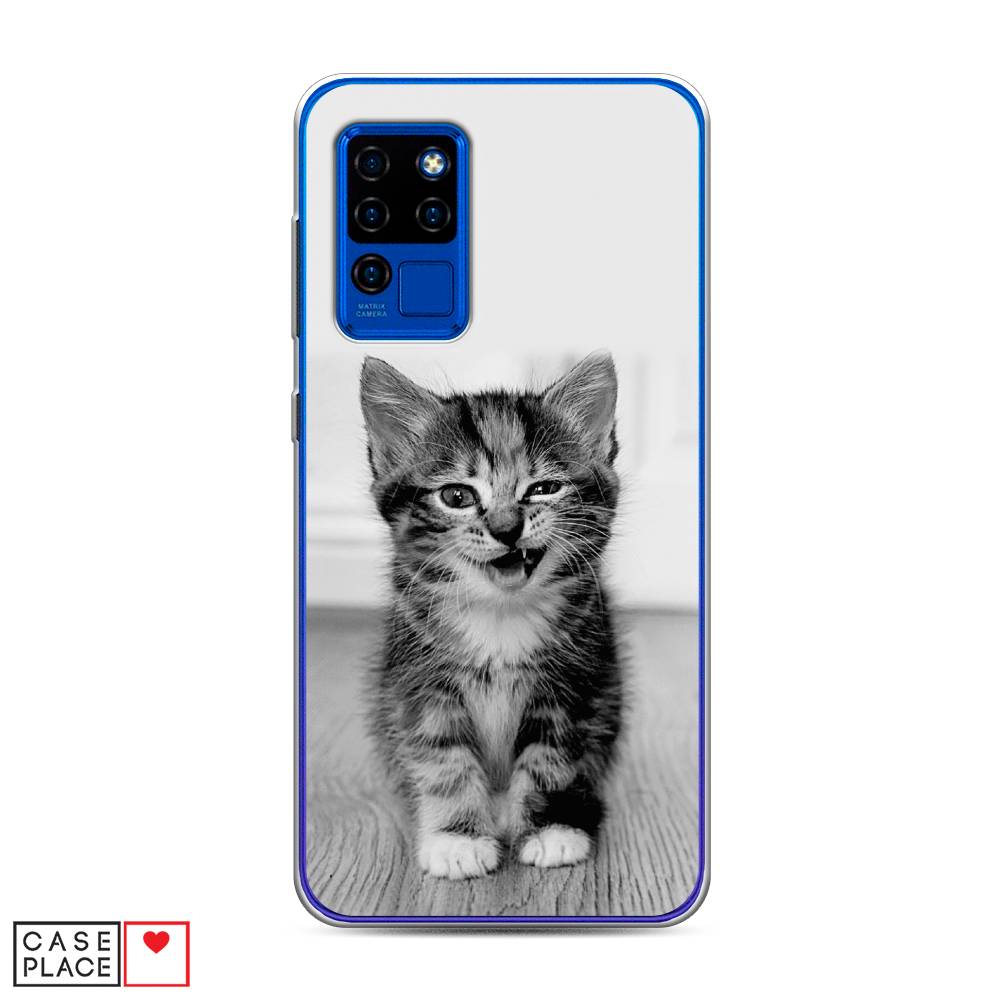 

Чехол Awog на Oukitel C21 / Оукитель C21 "Подмигивающий котенок", Черный;серый, 230350-1