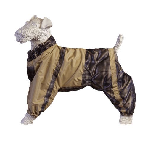 

Комбинезон для собак Амстафф мужской, теплый, клетка, длина спины 45 см, Коричневый, АМЕРИКАНСКИЙ СТАФФОРДШИРСКИЙ ТЕРЬЕР на флисе для самца